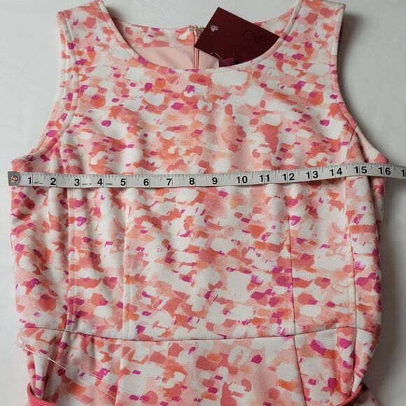 212 Collection Pink Midi Stretch Preppy Geo Print A-Line NEW $54 Women Size S - Picture 5 of 9